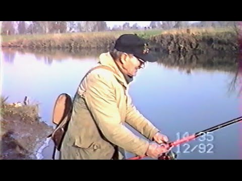 PÊCHE A LA DANDINE EN HIVER EN SARTHE EN 1992