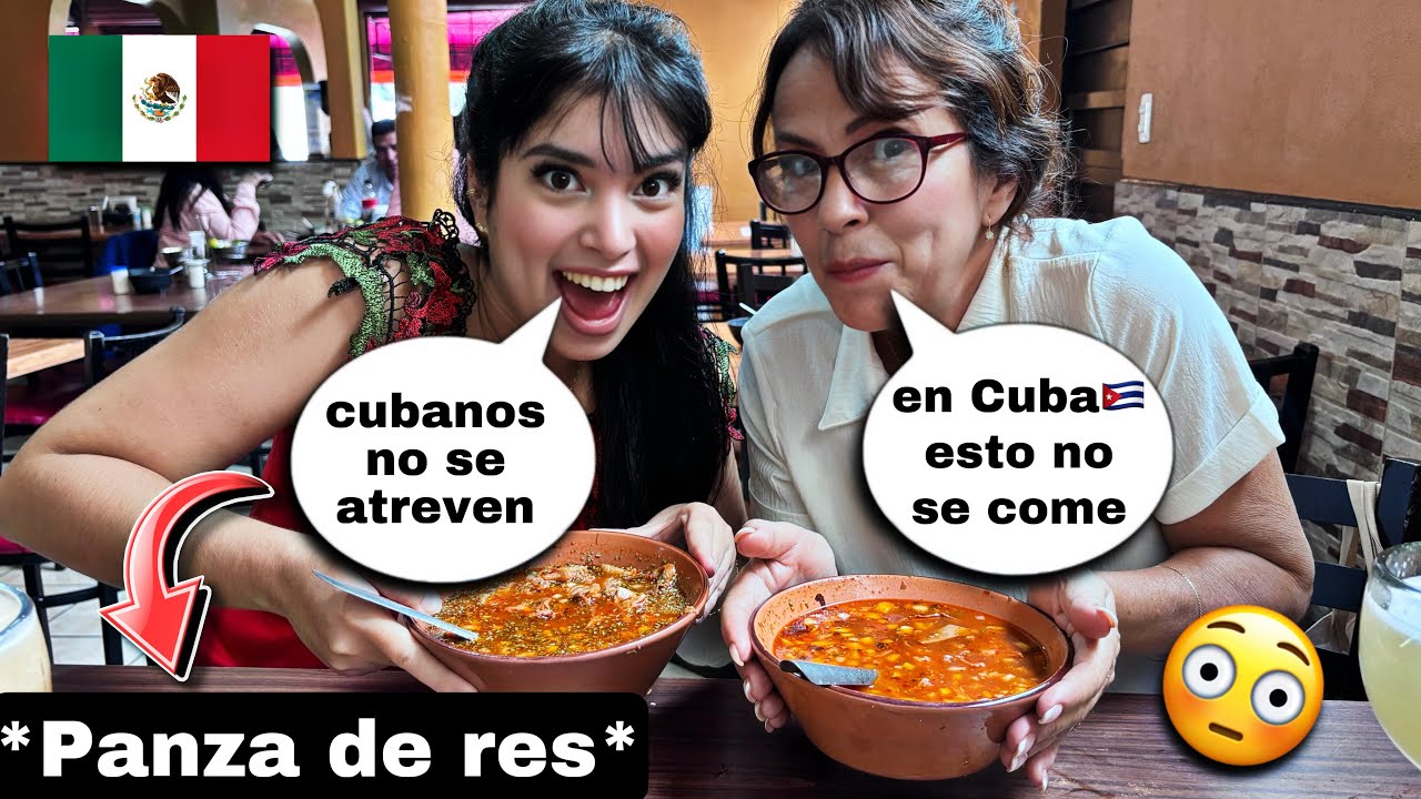 🇨🇺 Mamá prueba PANZA DE RES *Por primera vez* en México 🇲🇽