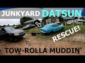 ABANDONED 1976 Datsun B210 Rescue! Fun in the mud.