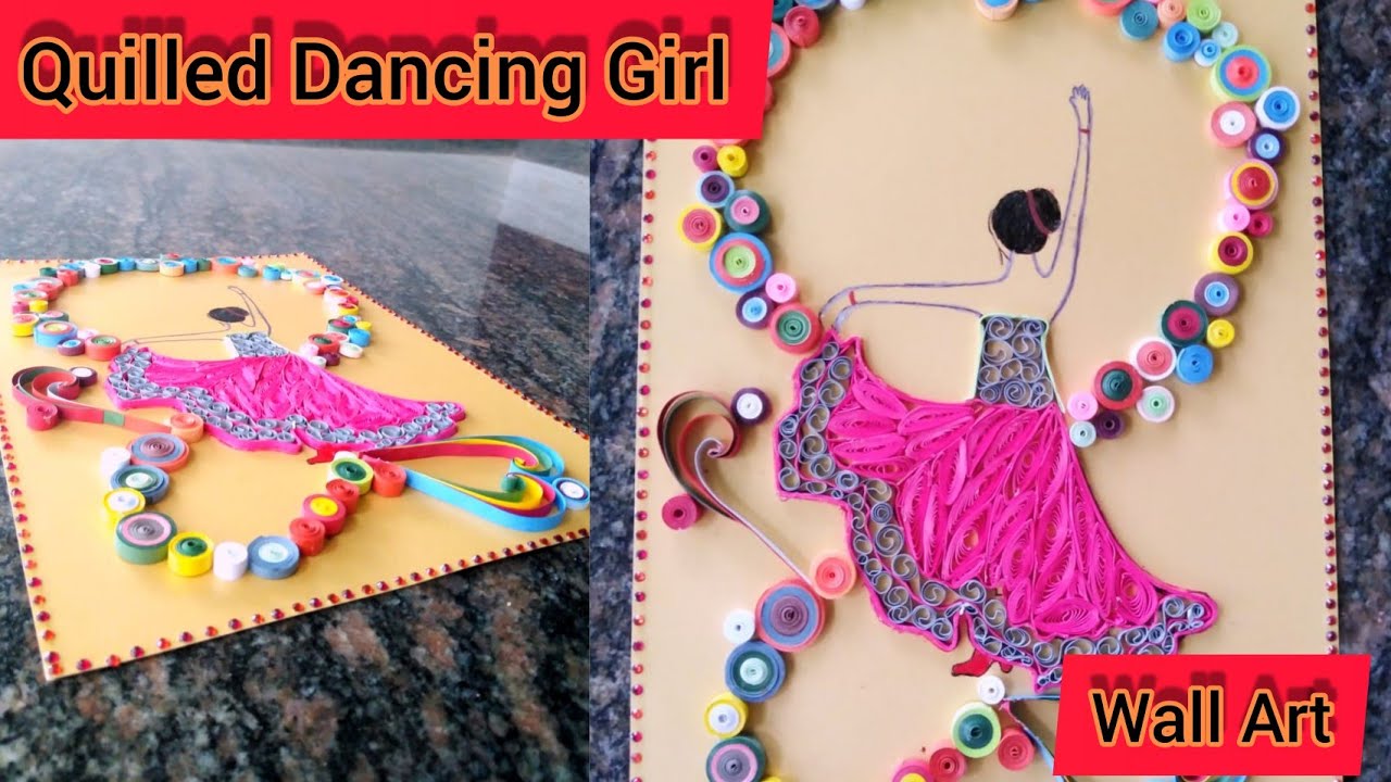 Quilled Dancing Girl/How to make a Quilling Girl portrait/Home Decoration idea/Wall Art/Gift Idea