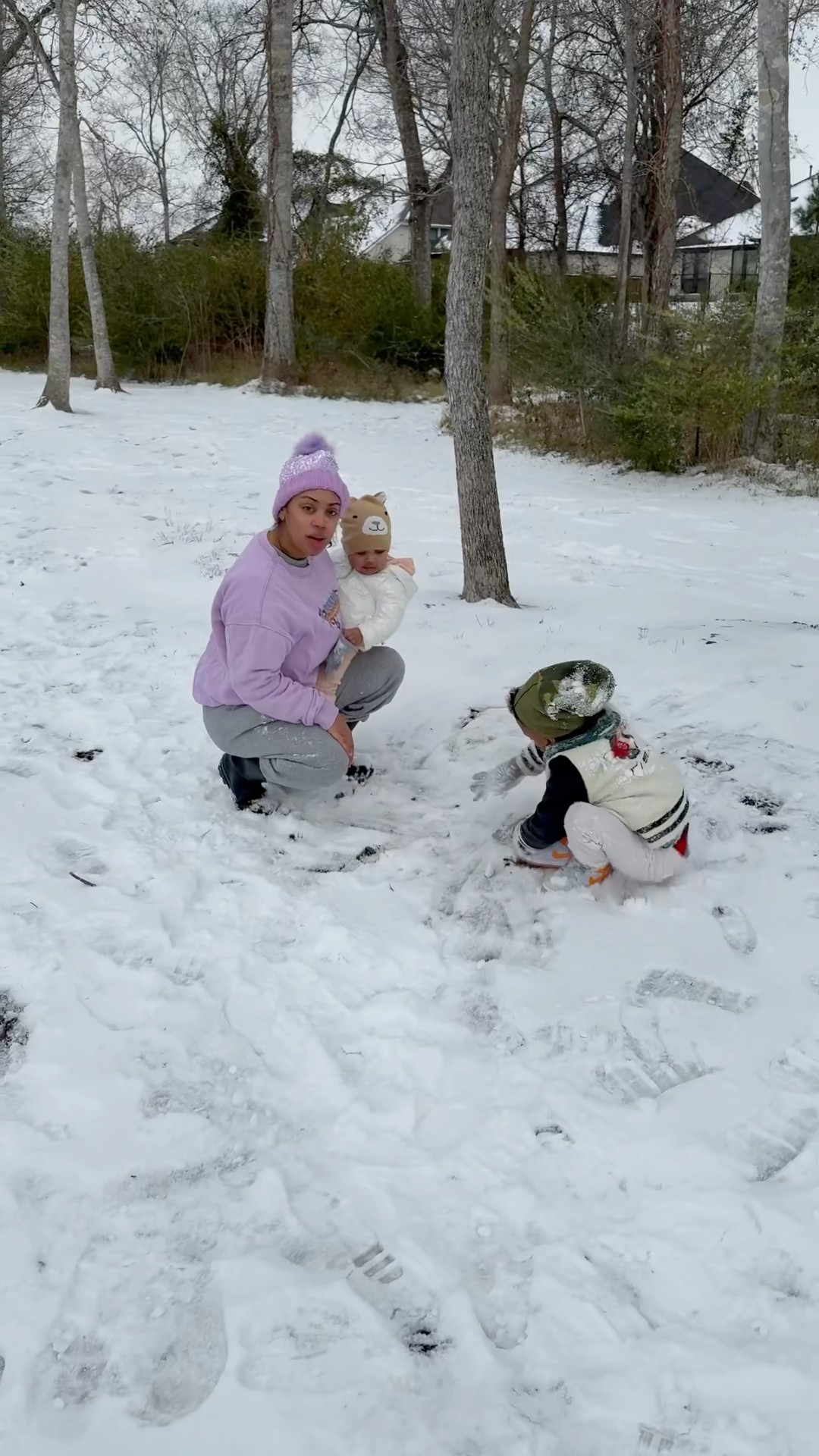 FunnyMike throws snowball at Jaliyah while playing in the snow #shorts