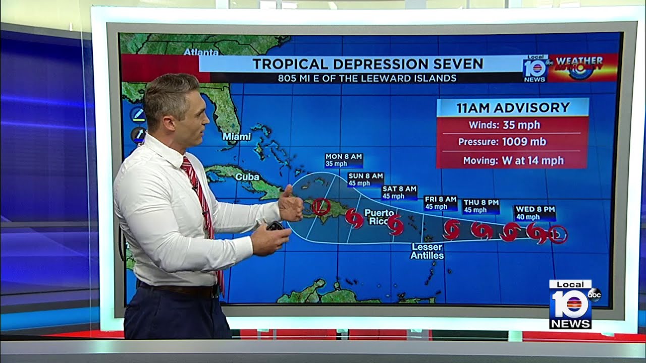 Tropical depression 7 forms in Atlantic - YouTube