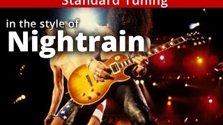 'Nightrain' - Std tuning - GUNS n ROSES style A minor GUITAR Solo BACKING TRACK chords