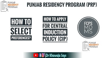 How to Apply for Punjab Residency Program (PRP)/Central Induction Policy(CIP)/FCPS/MS/MD Inductions
