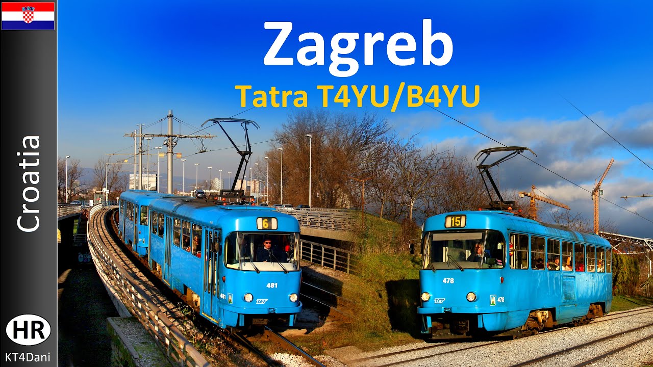 【4K】ZAGREB TRAM - Tatra T4YU/B4YU  (2019)