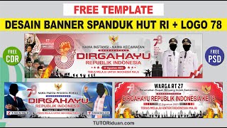 Free 4 Desain Banner Spanduk HUT RI 78 2023 (Free CDR PSD) - CorelDraw Photoshop Tutorial