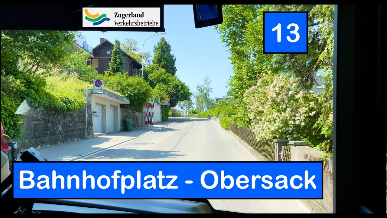 [4K] 🇨🇭 Cab Ride: ZVB ZUGERLAND BUS | 13: Bahnhofplatz → Obersack | Solaris Urbino 12 electric