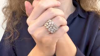 Vidéo: Bague Luisa Rosas en or gris 18k avec diamants brillants de 2021. Taille 55. Full set