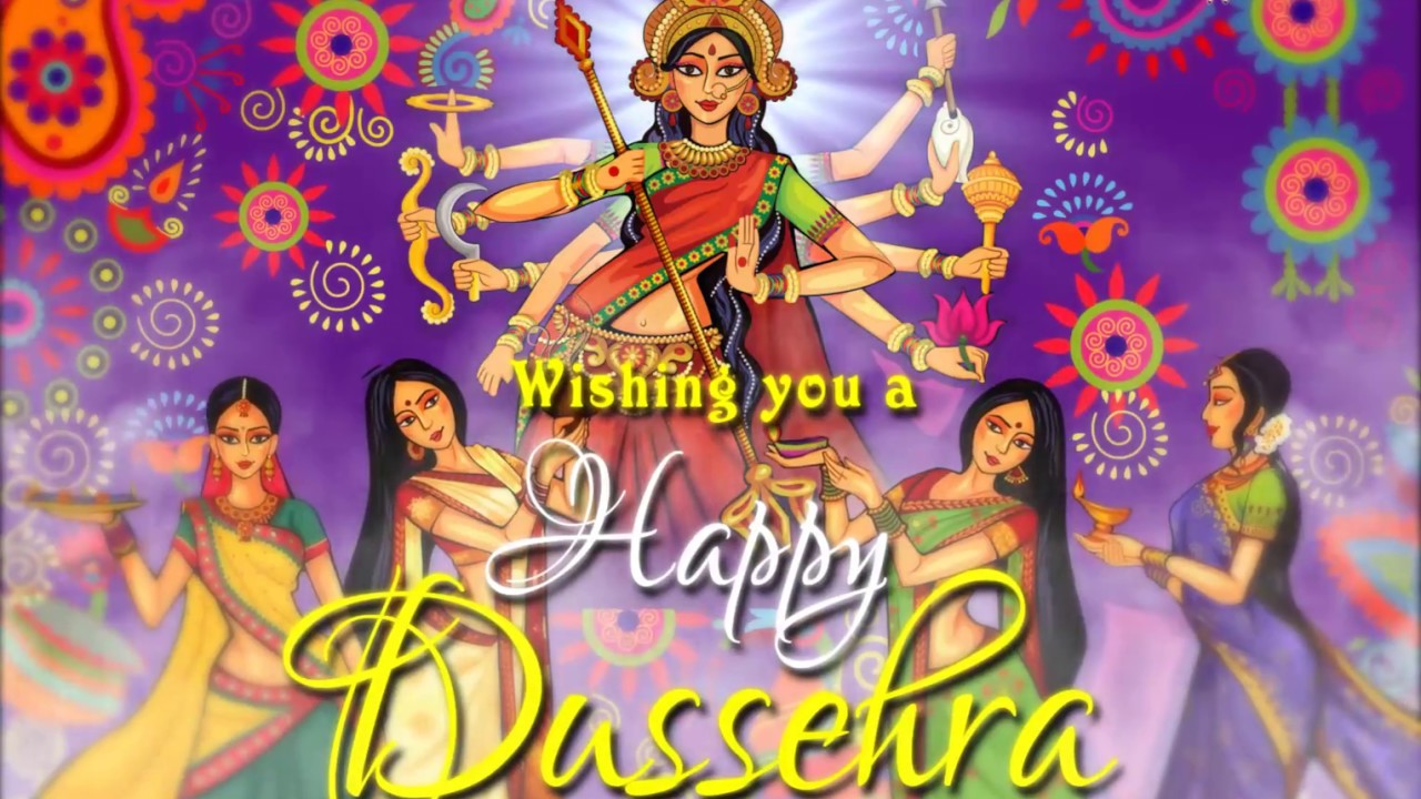 Animated Dussehra Greetings, Durga Maa Animated Vijayadashami Wishes, Durga Puja