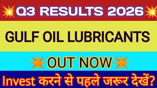 Gulf Oil Q3 Results 2026 🔴 Gulf Oil Results Today 🔴 Gulf Oil Lubricants India Limited Share