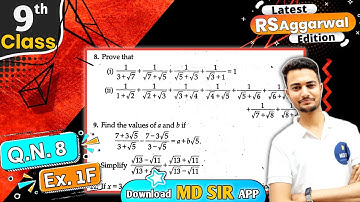 Rs Aggarwal Class 9 Chapter 1 | Exercise 1F Question number 8 | Number System | Md Sir Class 9