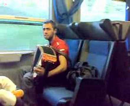 cu acordeonul in tren spre caluso cu alex si armando ivrea