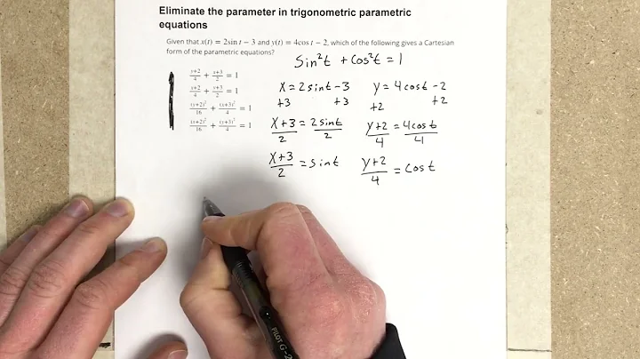 Eliminate the parameter in trigonometric parametric equations