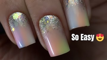 Builder Gel with Dual Forms | Easy Nail Extensions Tutorial (Glitter Ombre)