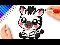 HOW TO DRAW A CUTE ZEBRA KAWAII????❤️