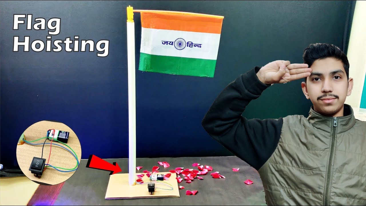 How to make Electric Flag Hoisting | Republic Day 26 January | DIY ...