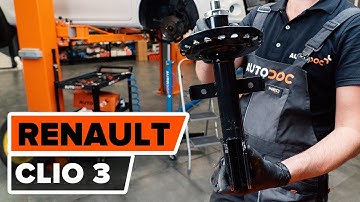 How to change a front shock strut on RENAULT CLIO 3 [TUTORIAL AUTODOC]