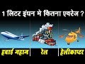 1 लीटर में कितना चलता है हवाई जहाज।रेल|हेलीकाप्टर Mileage Of Train|Airplane|Helicopter In Hindi