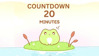 20 mins (Study Timer) Deep ambience animated cute frog Lofi aesthetic forest sounds.