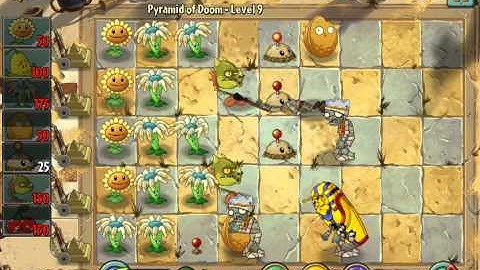 Plants vs. Zombies 2 Pyramid of Doom Level 09 ios iphone gameplay