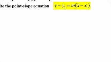 writing equation of lines in point slope form