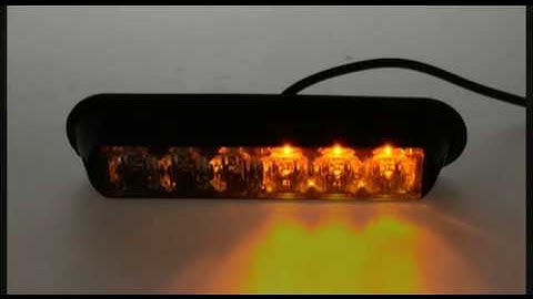 16 Flashing Mode White/Amber 6-LED Warning Emergency Beacon Caution Dash Strobe Flash Light Bar