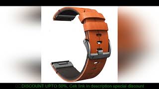 22 26mm Genuine Leather Replaceable Strap Wristband For Garmin Fenix5 5XPlus 6 6XPro 7 7X Instinct 2