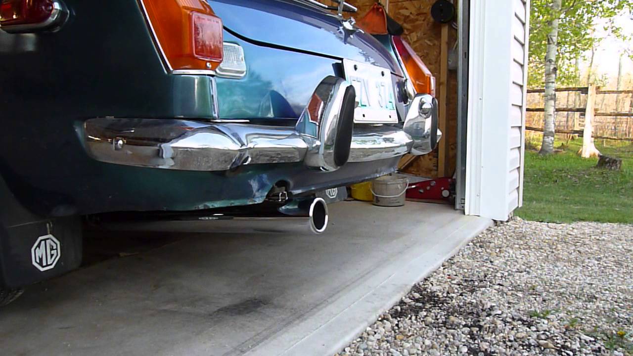 MGB MufflerExhaust Change to Harley Part 2 YouTube