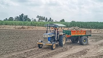 #swaraj 744 FE Tractor loading jcb Backhoe vs machine 3dx JCB village video