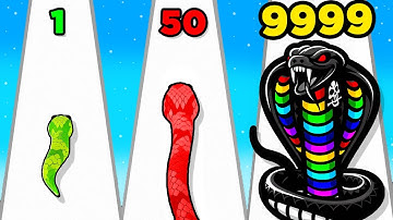 Growing SNAKES to MAX LEVEL! - Snake Clash Merge & Rule