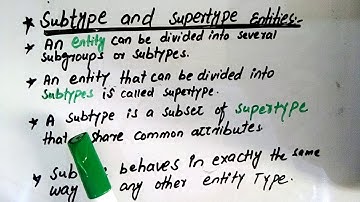 Subtype and Supertype Entities DBMS 4th year Lec 5 Part 1