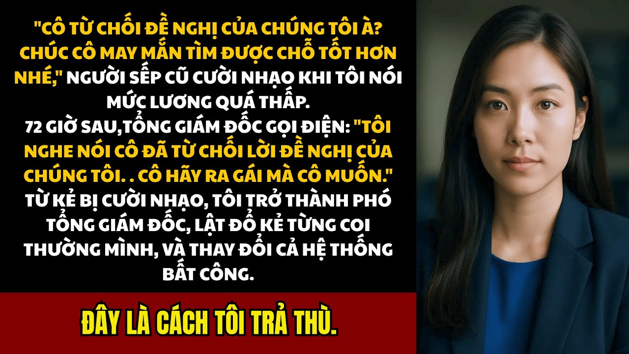 Bị sỉ nhục vì từ chối mức lương rẻ mạt,không ngờ chính Giám đốc phải tìm đến và nói: 'Cô cứ ra giá'.