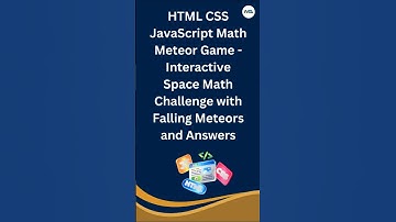 🔥 Math Meteor Shower 🚀 | Fun Math Game with HTML, CSS & JavaScript 🎮