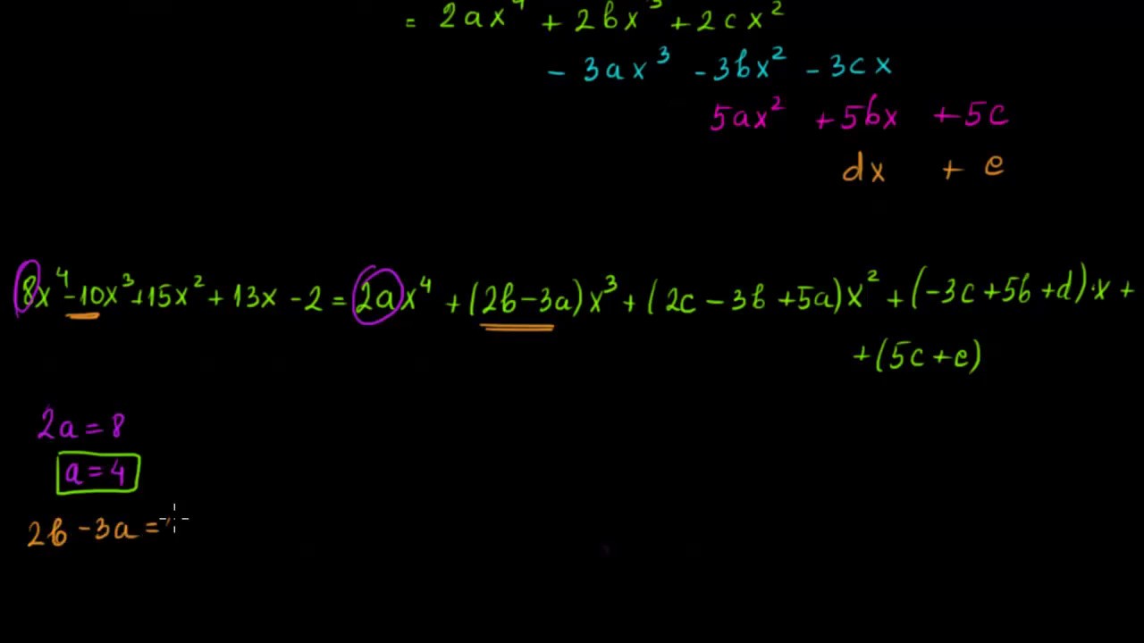 Deljenje polinoma metodom neodređenih koeficijenata