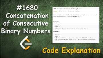 Concatenation of Consecutive Binary Numbers | Live Coding with Explanation | Leetcode #1680