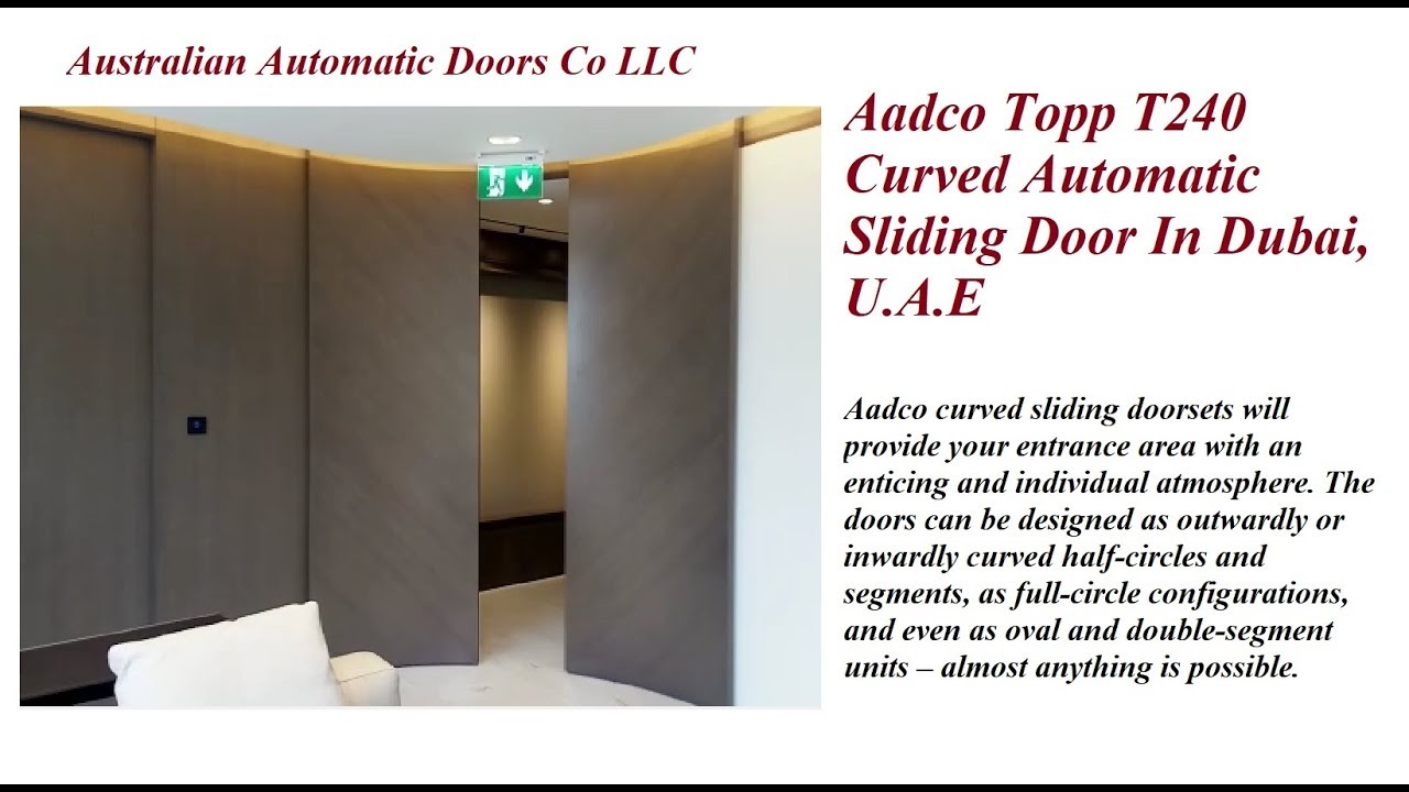 Aadco Topp T240 Made In Italy Curve Automatic Sliding Door With