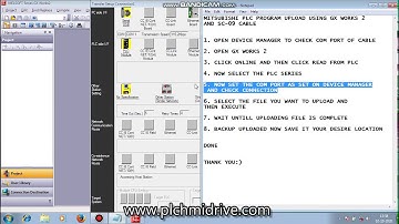 Mitsubishi plc program upload via gx works 2 and sc-09