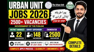 Urban Unit Jobs 2026 | 2500+ Enumerator Jobs | Complete Apply Process
