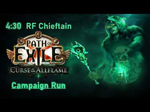 PoE 1 | 3.29 CotA - Act 1-10 Full Campaign Run with Righteous Fire Chieftain