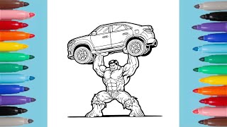 The Incredible Hulk Coloring Pages 💚 | Marvel Superhero Hulk 