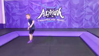 Altitude Trampoline Park - Cal doing a front flip while landing on his feet