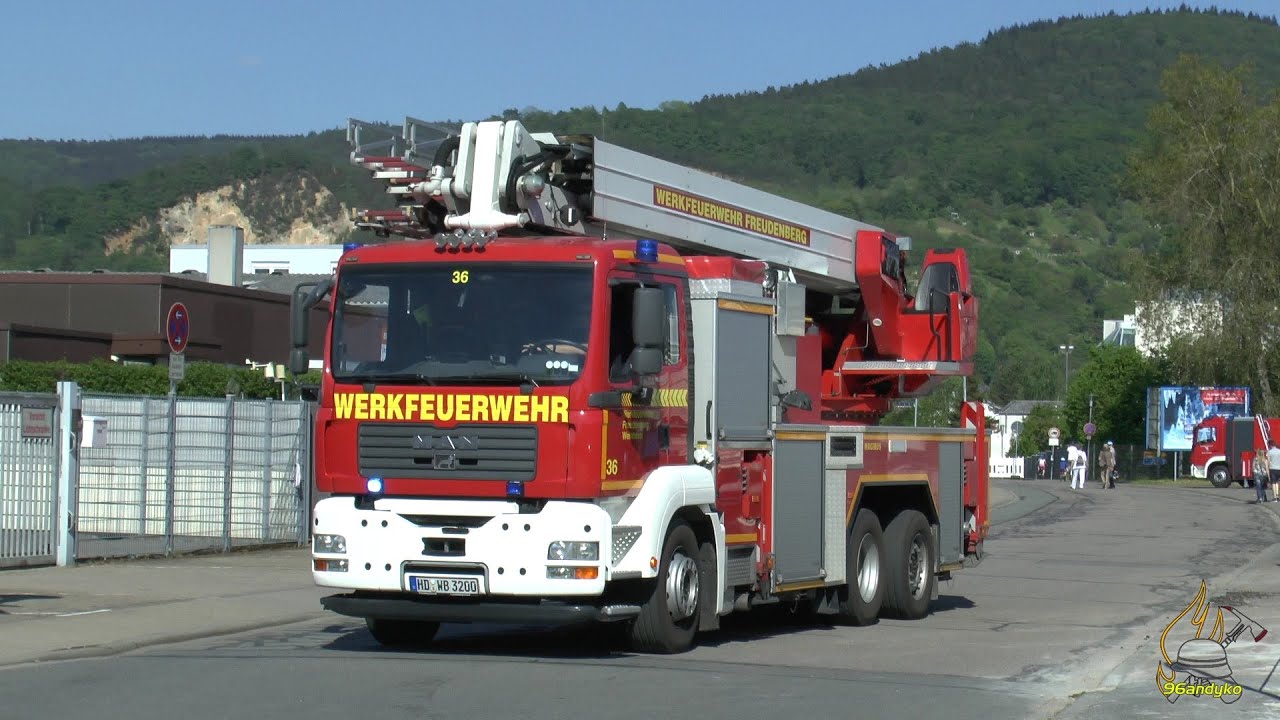 [Mit Sondersignal nach Hause] HLF 24/14-S BF Heidelberg + TMB32 Werkfeuerwehr Freudenberg Weinheim