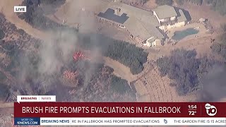 Brush fire prompts evacuations in Fallbook