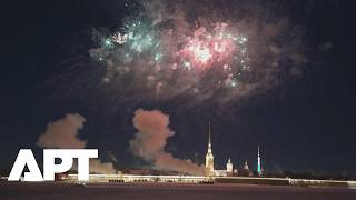 From Saint Petersburg To Vladivostok Russia Lights Up The Night For Defender Of The Fatherland Day