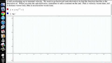 Calculus5e Distance traveled by a ball accelerating to terminal velocity.