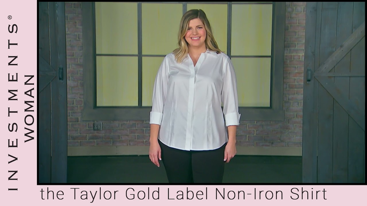 Investments Gold Label Plus Size Taylor Shirt - YouTube