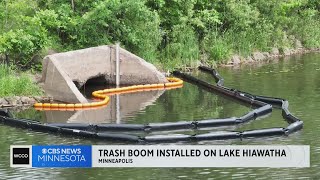 Trash boom installed on Lake Hiawatha