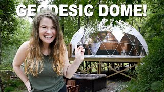LUXURY GLAMPING DOME! Full Airbnb Geodesic Dome Tour