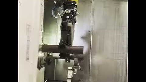 Large cnc machine tending robot