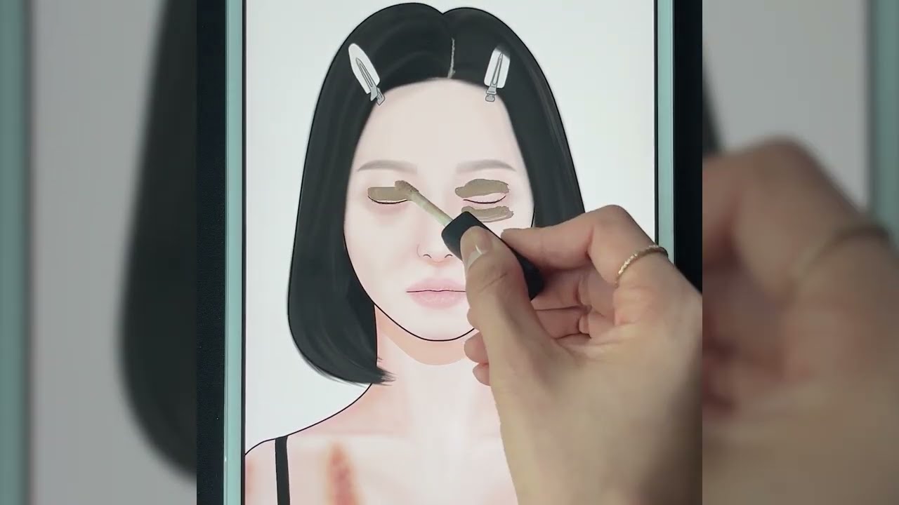[No Talking ASMR] 아이패드 그림에 진짜 화장품으로 메이크업을? Makeup roleplaying Lulupang